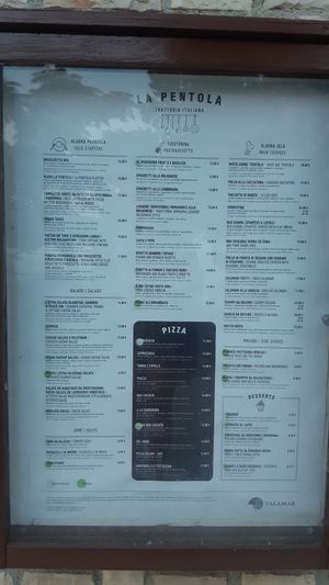 menu "la pentula" - same entrance as "craft" at Craft in Rabac