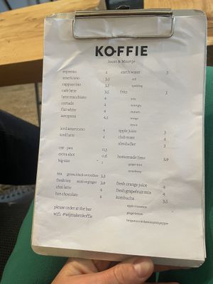 Menu  at KOFFIE bij Joost en Maartje in Maastricht