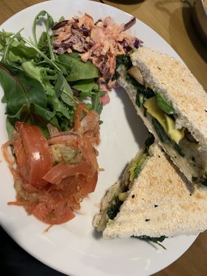 Spinach and cheese panini  at Riverside Cafe in Newcastle Emlyn