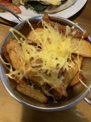 Spicy wedges with cheeze   at Riverside Cafe in Newcastle Emlyn
