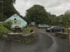 Parking available, plus outdoor seating for fine weather. at Riverside Cafe in Newcastle Emlyn