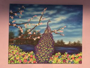 One of the paintings on display by a talented local artist. at Riverside Cafe in Newcastle Emlyn