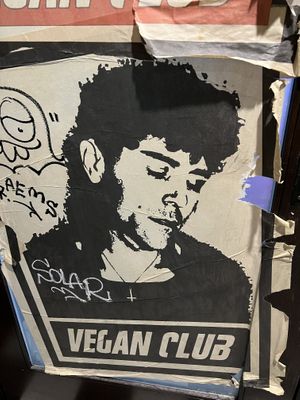 Vegan sign on the walls  at Monty's Good Burger - Culver City in Culver City