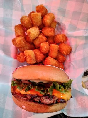 Single & tots at Monty's Good Burger - Culver City in Culver City