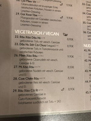 Auswahl veganer Gerichte  at Jasmin Asian Kitchen in Aschaffenburg