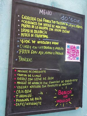 Day menu at Vegetariano El Calafate in Malaga