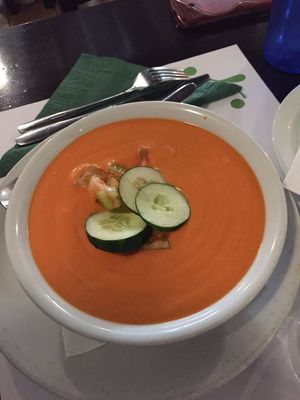 Salmorejo at Vegetariano El Calafate in Malaga