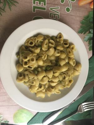 Pasta con salsa de guisantes (vegana) at Vegetariano El Calafate in Malaga
