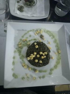 Course 2 - spinach, pepper and fried bread mixture at Vegetariano El Calafate in Malaga