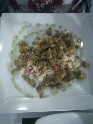 An other second course - couscous salad with soy meat at Vegetariano El Calafate in Malaga