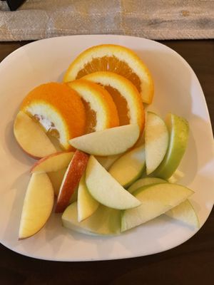 Fresh fruits for dessert   at Melitzia Taverna in Tala