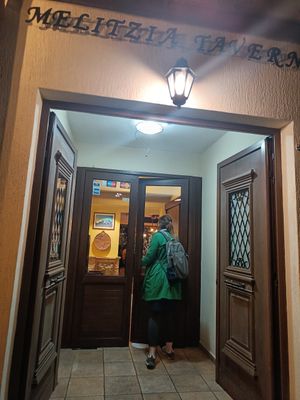 Entrance of restaurant at Melitzia Taverna in Tala
