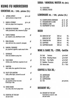 Menu October 2021, 3 of 4  at Kung Fu II Izakaya Bar in Copenhagen