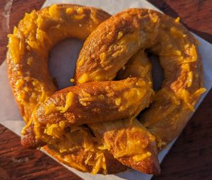 Cheezy Pretzel at Tipping the Scales Vegan Bakery in Beaverton