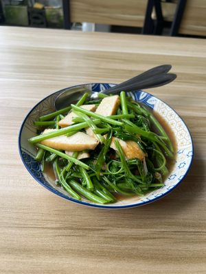 Morning glory with tofu   at Tukta Thai Food Haad Rin Koh Phangan in Koh Phangan