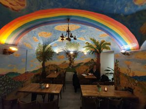 Place interior in the evening at Gaia Kitchen in Vienna