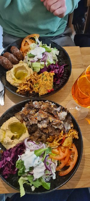 Falafel Teller und kebap Teller at Gaia Kitchen in Vienna