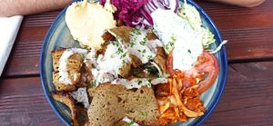 Kebab plate at Gaia Kitchen in Vienna