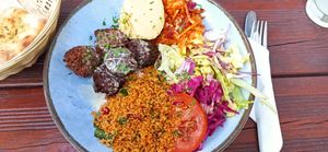 Falafel plate  at Gaia Kitchen in Vienna
