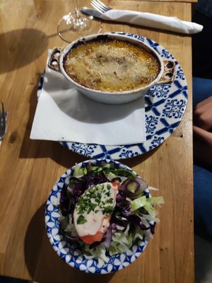 Moussaka with a side salad at Gaia Kitchen in Vienna