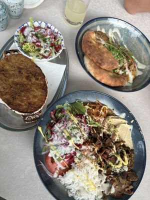 Moussaka, baba ganoush, Kebab Teller   at Gaia Kitchen in Vienna