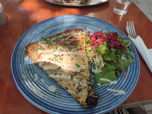 Spanakopita with zingy salad at Gaia Kitchen in Vienna