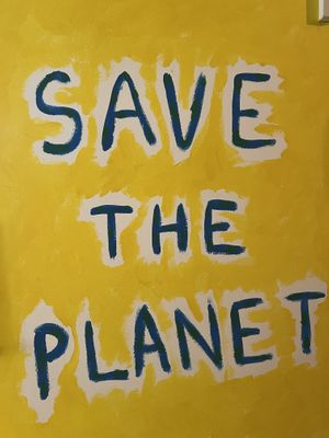 Cool painting inside   at Gaia Kitchen in Vienna