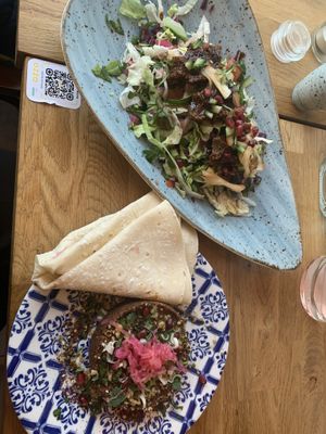 „Beef“ Tartar and cigkoefte  at Gaia Kitchen in Vienna