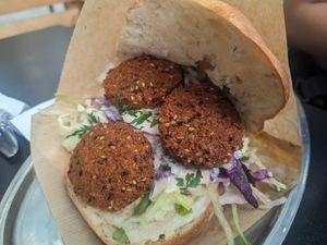 Falafel sandwich at Gaia Kitchen in Vienna