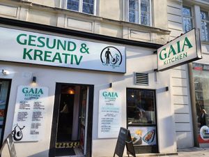 Great vegan middle Eastern and lassi at Gaia Kitchen in Vienna