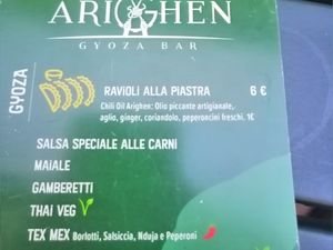 Menù gyoza at Arighen in Arezzo