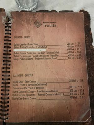 Salads, which can be made vegan at Tradita Geg & Tosk in Shkoder
