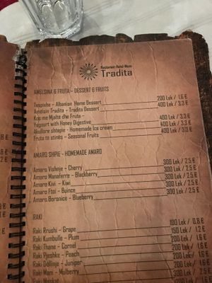 Drinks at Tradita Geg & Tosk in Shkoder