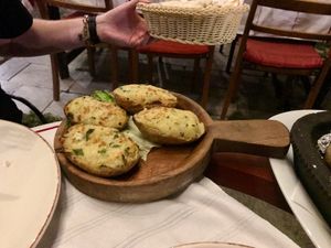Vegetarian potatoes at Tradita Geg & Tosk in Shkoder