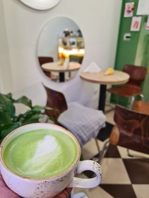 Матча-лате🤍 at Steppe Healthy and Vegan Bakery, in Lviv