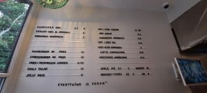 Current menu at Secret Vegan Cafe in Kingston