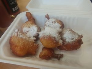 I've decided that I really like beignets. at Secret Vegan Cafe in Kingston