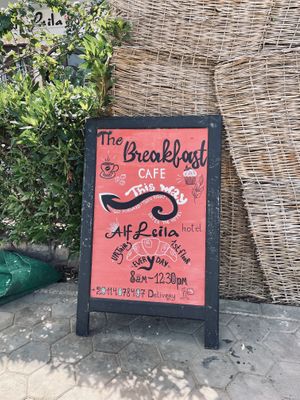 Sign  at The Breakfast Cafe in Dahab