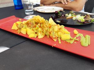 Starter / patatas bravas (vegan option) at MariBel Arrocería in Valencia