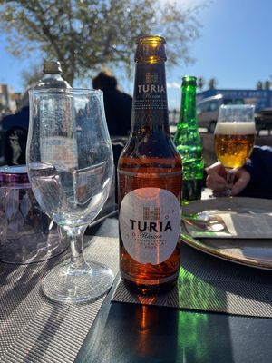 Valencian beer at MariBel Arrocería in Valencia