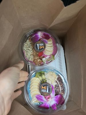 Dragon fruit and blue spirulina  at Mi Vida in Tybee Island