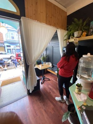 Window seating at Lightbox Cafe in Philadelphia