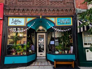 Outside of Lighthouse Cafe at Lightbox Cafe in Philadelphia