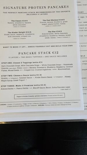Menu for pancakes at Pog  in Malahide