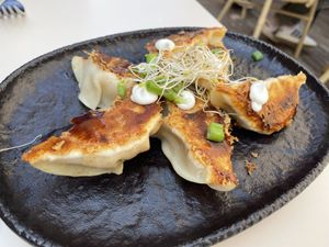 Vegan gyozas  at Manpuk in Vilafranca Del Penedes