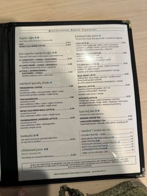 Menu - cafe, coffee, late, espresso, specialty drinks  at Good Life Organic Kitchen in Exton