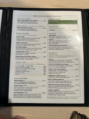 Food menu  at Good Life Organic Kitchen in Exton