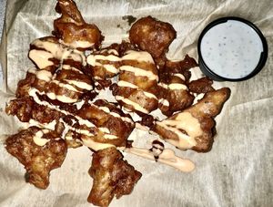 Cauliflower wings were delish  at Green Kitchen in Cleveland