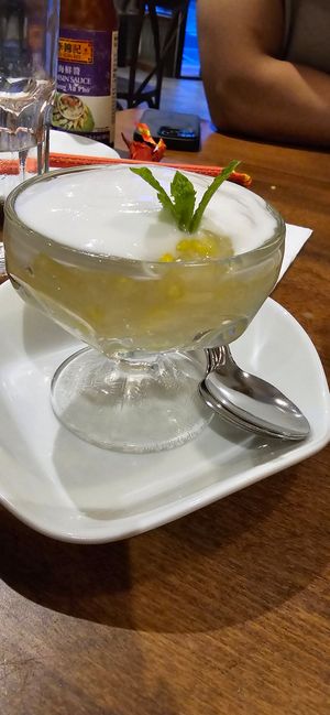 Corn Pudding with Coconut Cream at Saigon Bistro in Jersey City