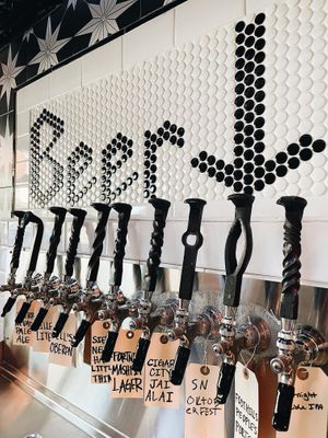 Beer taps at Owl's Roost Brewing in Franklinton